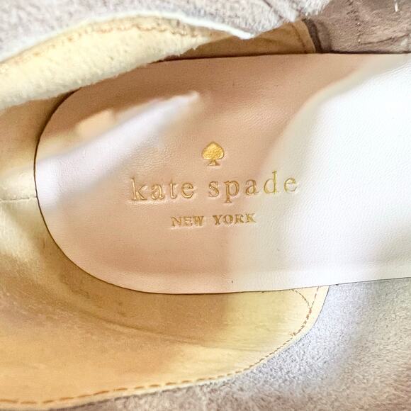 Kate Spade Betsie Suede Fringe Ankle Boots 10.5 M Gray Boho Folk Western Used - Picture 10 of 11
